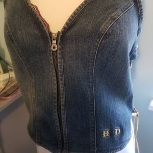 Harley Davidson stretch denim vest
